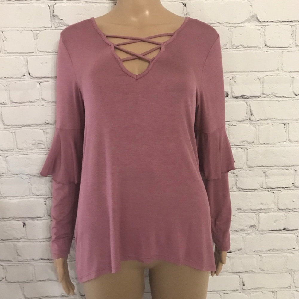 Wide sleeve western boho flare bell sleeve long sleeve rodeo Top